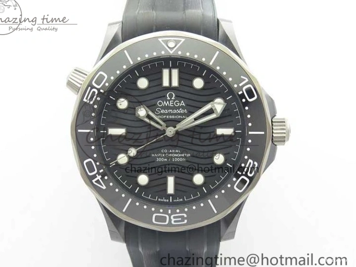 0130 Seamaster Diver 300M Real Ceramic Case VSF 1:1 Best Edition on Black Rubber Strap A8806 (Free Nato) SunProtective 7935